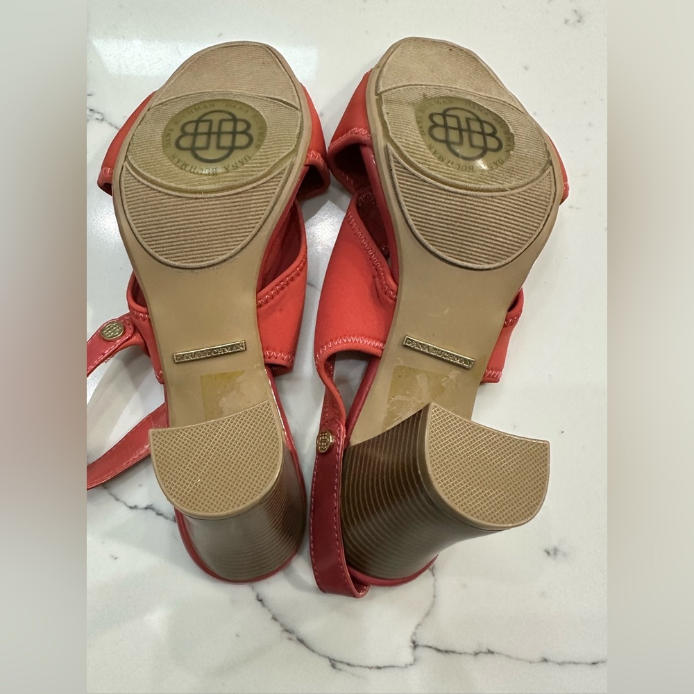 Dana Buchman Vibrant Orange Slingback Heels - Picture 5 of 5